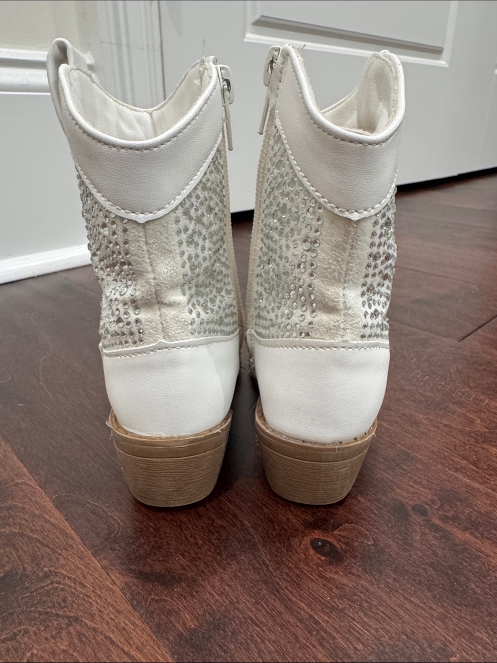 Toddler Girls White Rhinestone Cowgirl Boots Western Bling Jeweled, size 8 - Picture 9 of 9